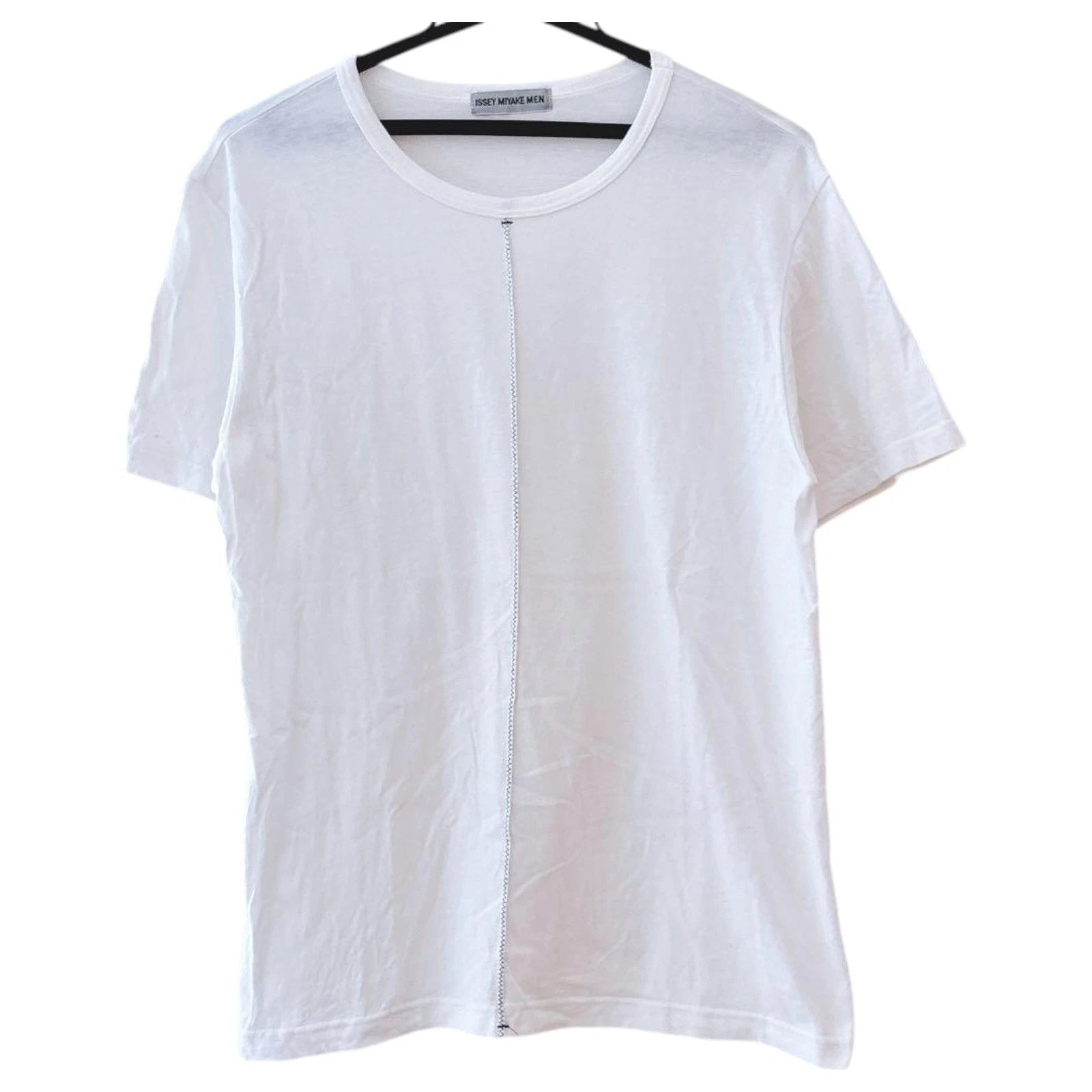 ISSEY MIYAKE MEN L White T-Shirt Made in Japan Minimalist Design Cotton F/S