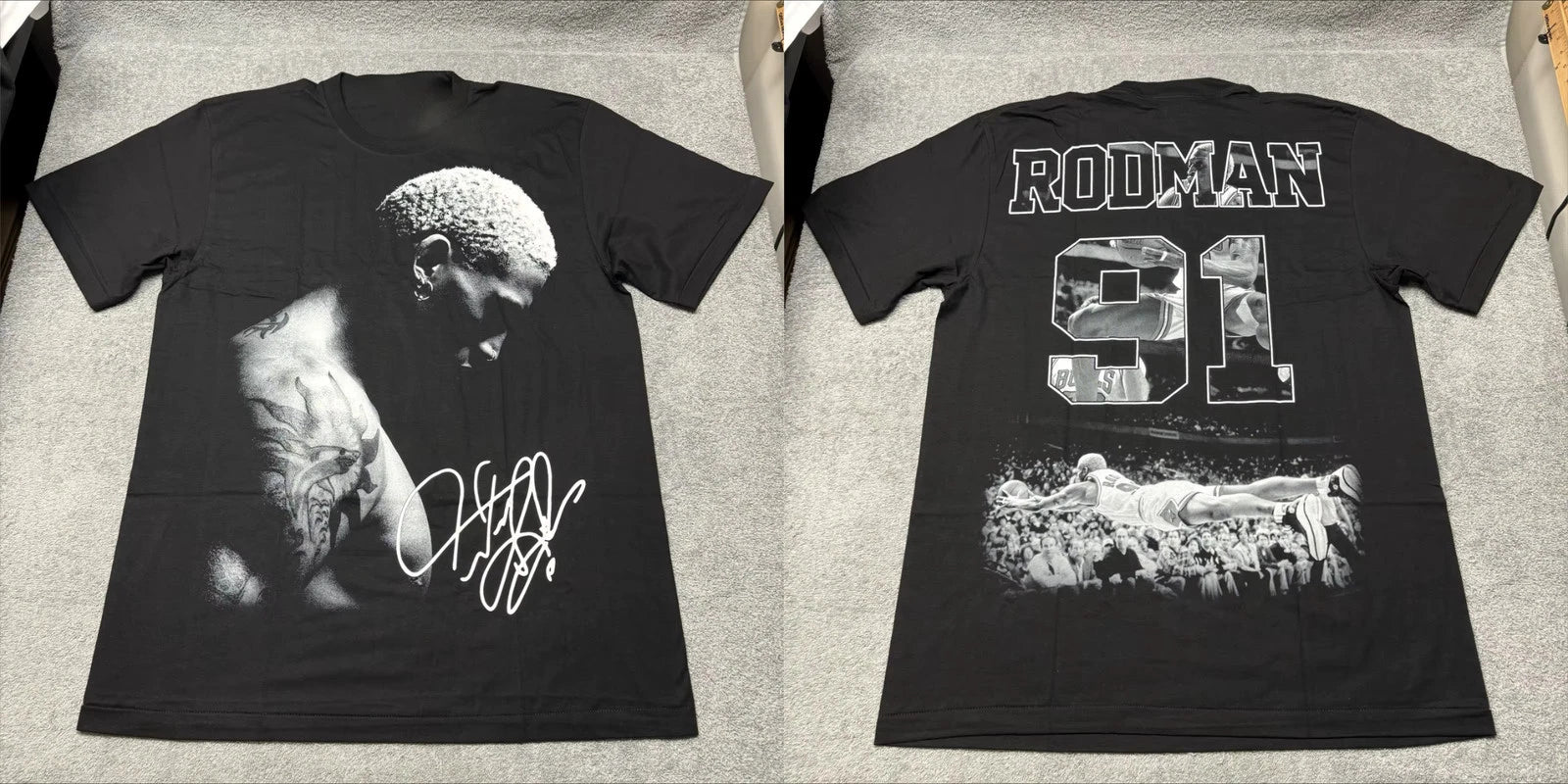 Dennis Rodman Face Graphic T Shirt Mens Y2K Vintage Style Streetwear Tee S-3XL