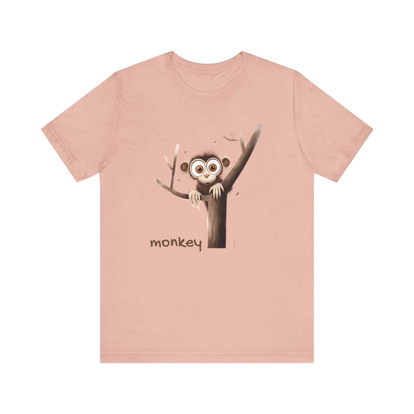 Cute Monkey Graphic Tee, Perfect for Gifts, Casual Cool Animal T-Shirt