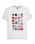 Lambretta Mens White Classic Carnaby Music Graphic Casual T-Shirt