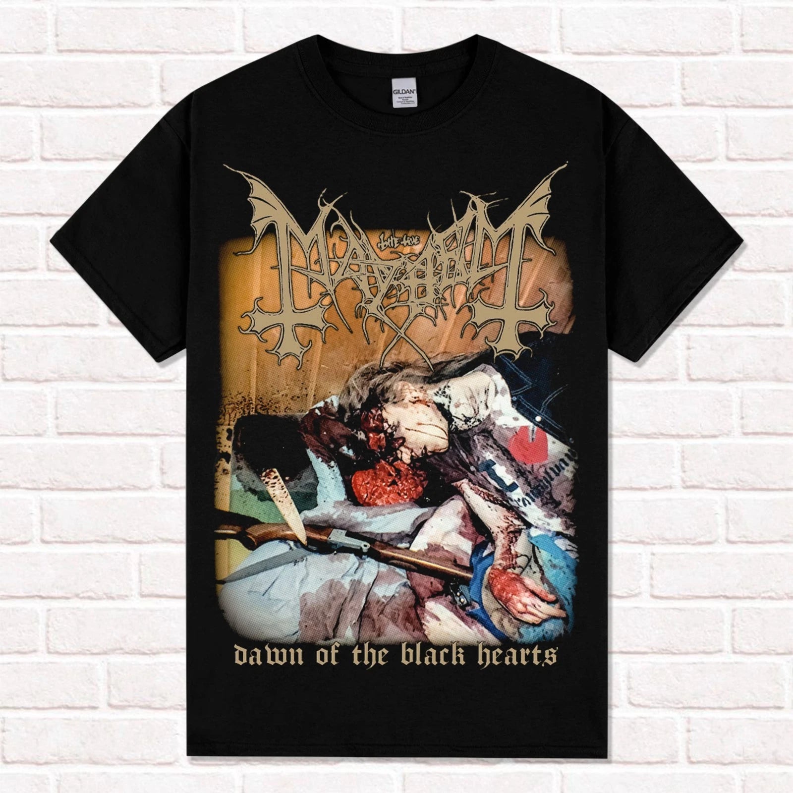 Mayhem "Dawn of The Black Hearts" T-Shirt.  True Norwegian Black Metal Style.