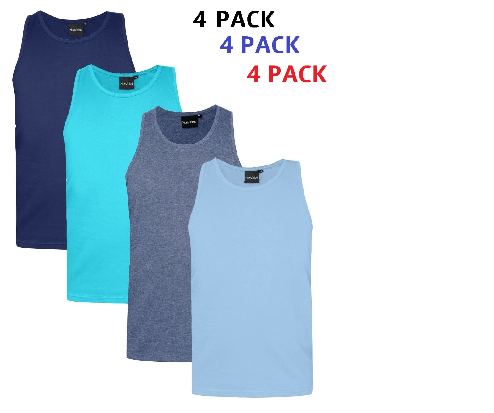 Mens vest gym top muscle vest King Size Big Tall tank top  Sizes M - 8XL 4 PACK