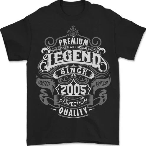 Premium Legend 21st Birthday 2005 Mens T-Shirt 100% Cotton