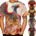 3D womens/mens Short Sleeve T-Shirt Casual Tops Tee Fire Phoenix Streetwear