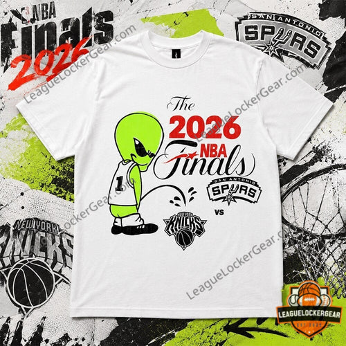 2026 NBA Finals Spurs Wemby Alien Pee On Knicks T-Shirt
