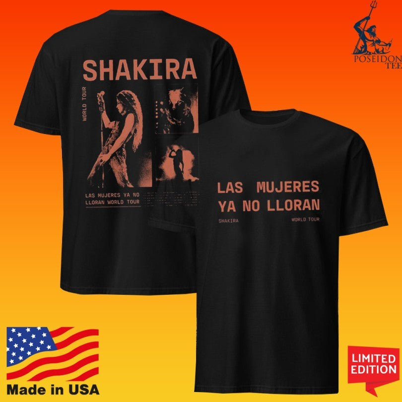 Shakira Las Mujeres Ya No Lloran World Tour 2026 Grid Red T-shirt
