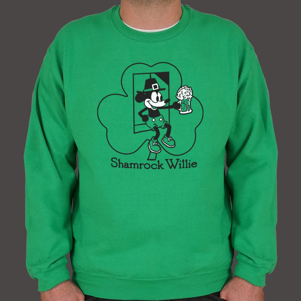 Shamrock Willie Cartoon Mouse Holding a Beer Mug