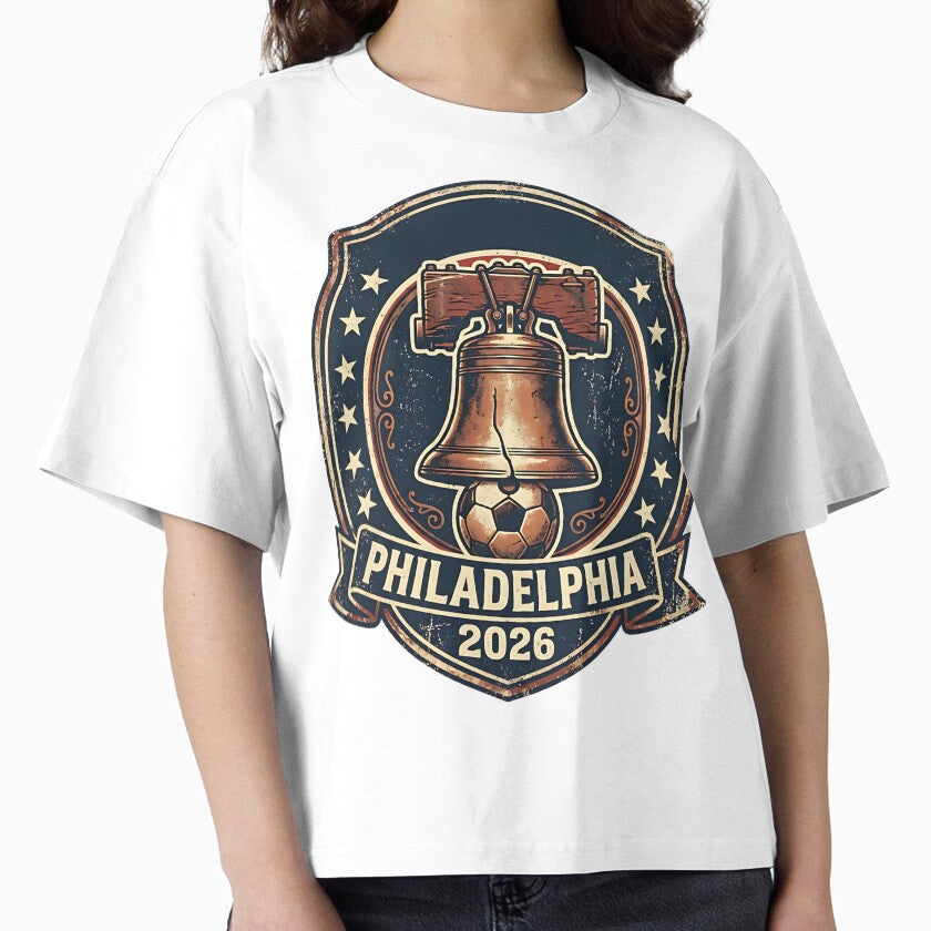 Philadelphia 2026 World Cup Host City Vintage Football Badge — Liberty Bell Soccer Crest by BrickByDream