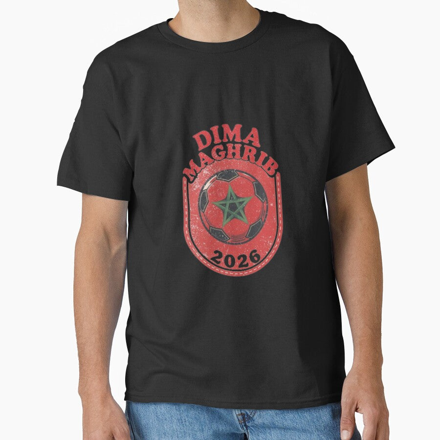 Dima Maghrib 2026 Retro Morocco Football Soccer Badge Sticker Tshirt by BodaZZ