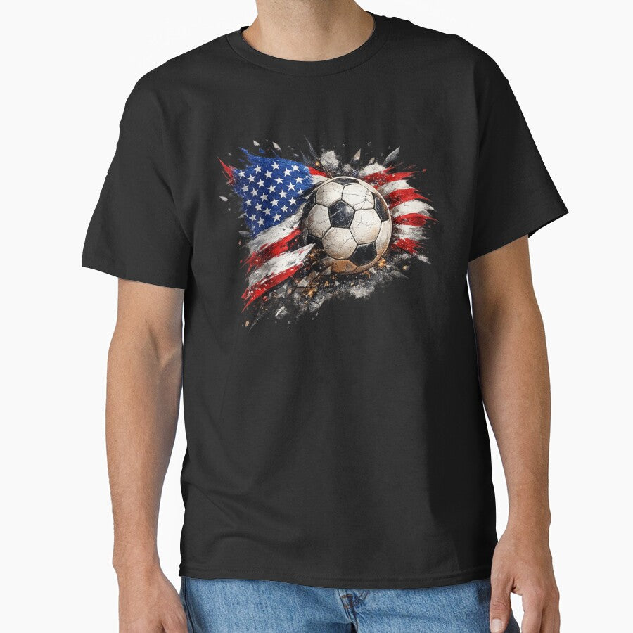 American Flag Soccer Fan Gift by Corvoria