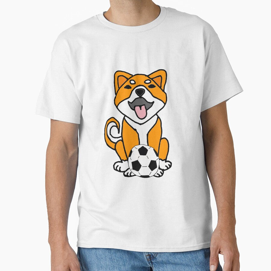 Cool Cute Shiba Inu Puppy Dog Playing Soccer Cartoon by Nature's Fancy