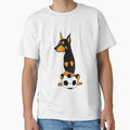 Funny Doberman Pinscher Dog Playing Soccer by Nature's Fancy