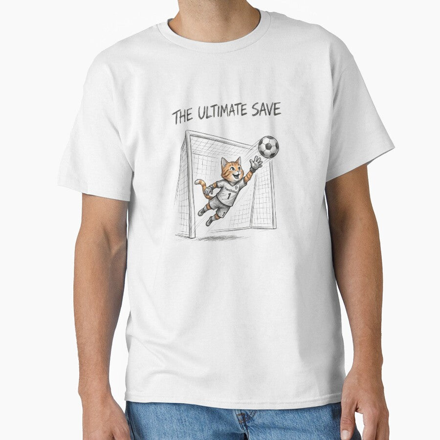 The Ultimate Save Cute Cat Goalkeeper Soccer Illustration by TaiwanMemory