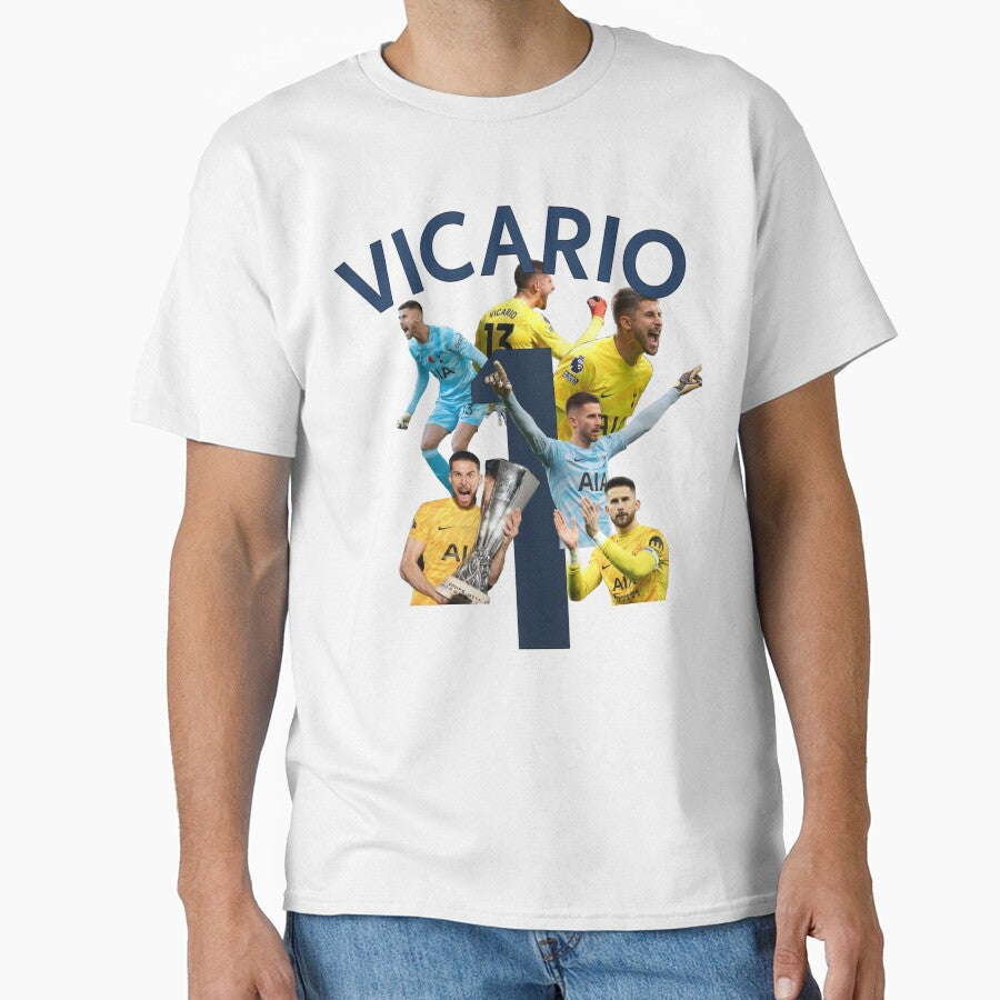 Vicario #1 Spurs Goalkeeper Fan Art | Dynamic Surround Design | Blue & White Football Print by Kings Clothing