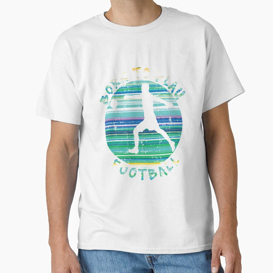 Colorful Retro Born To Play Football Distressed by vineeth
