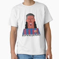 Ronaldinho Caricature T-Shirt | Fun Soccer Legend Design by Mehmet Hanifi Ekşi