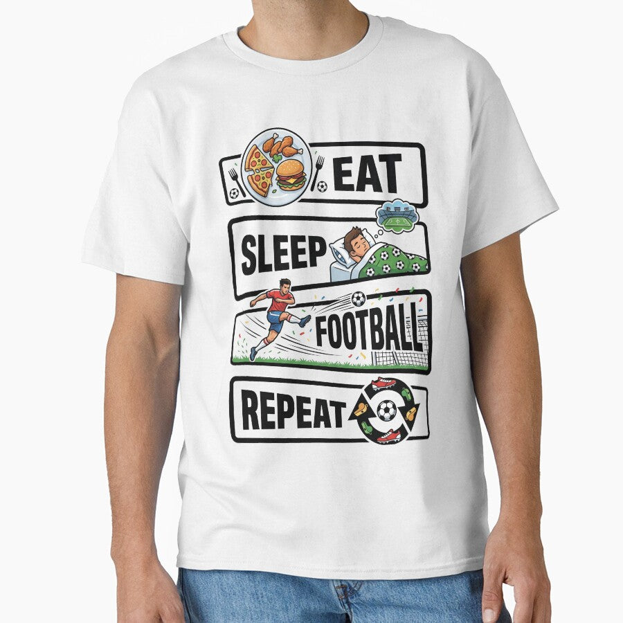 Eat Sleep Football Repeat by MerchViz