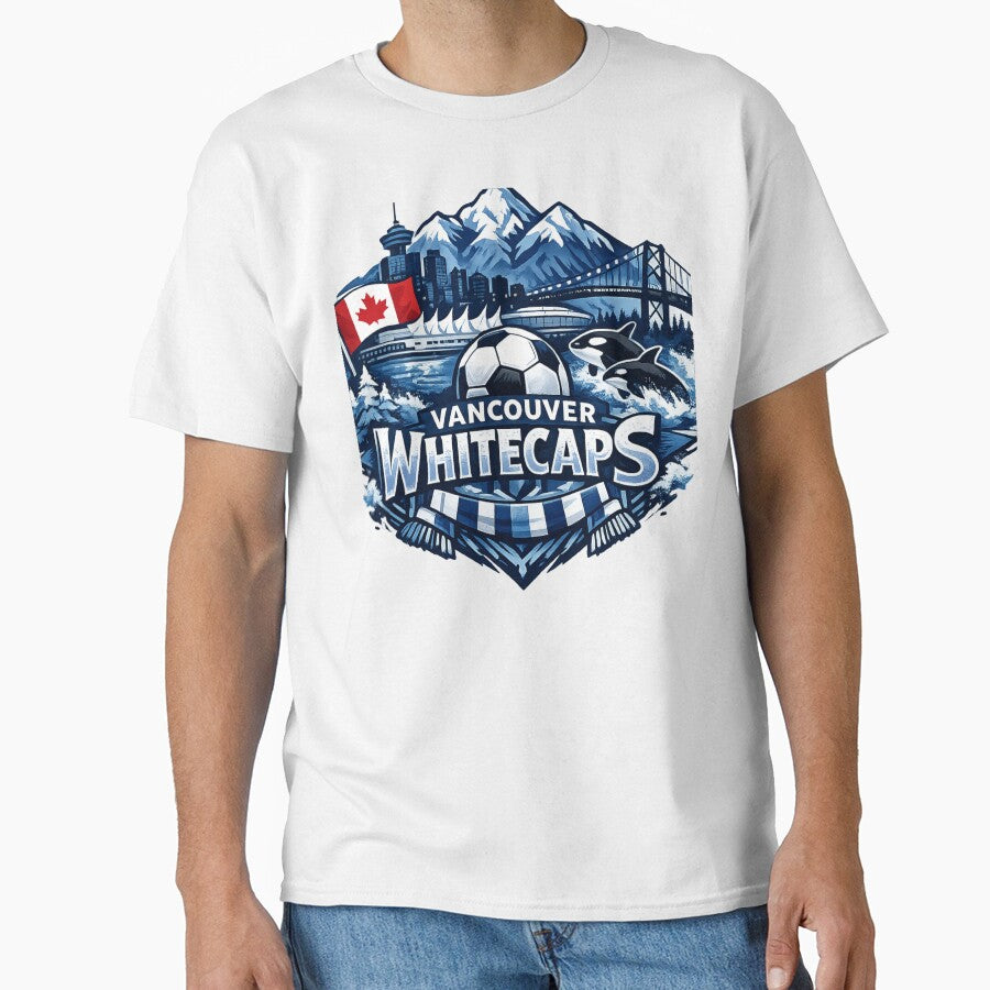 Vancouver Whitecaps Soccer Design Canada Football Fan Shirt Mountain Skyline Orca Graphic MLS Inspired Gift by GarnerSupplyCo