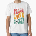 Peace Love Soccer Retro Design by laughingshirts