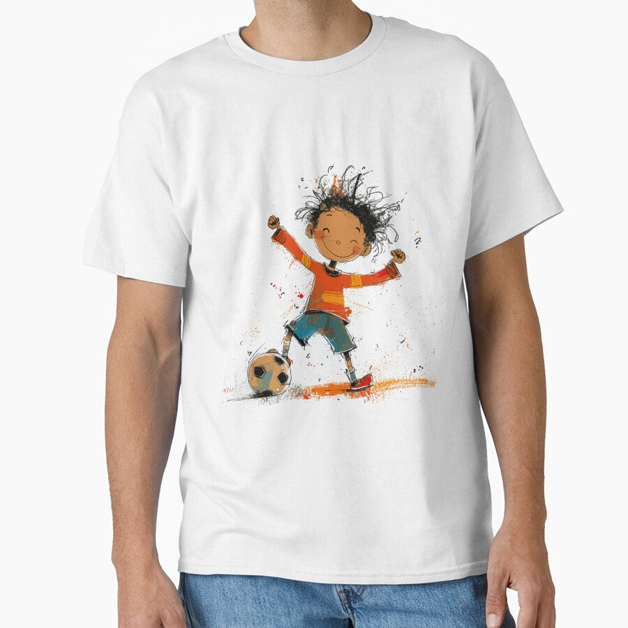 Little Boy Playing Soccer by Liededrom.