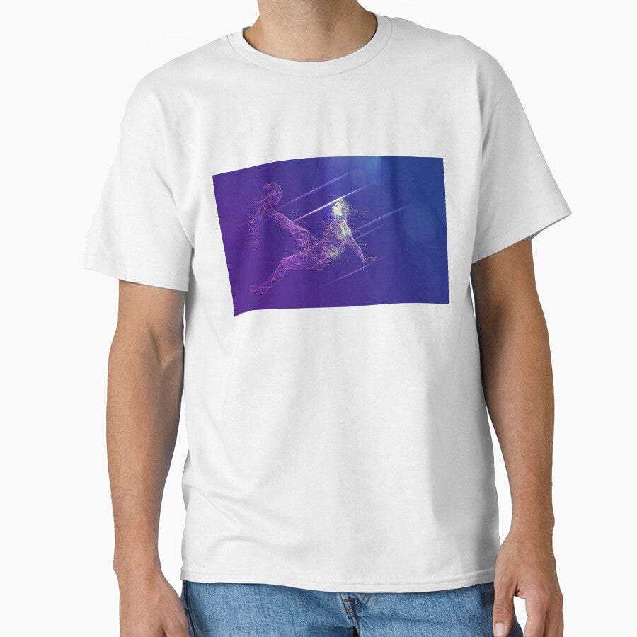 world cup 2026 sport science technology, polygonal football player with futuristic element by NiamLab
