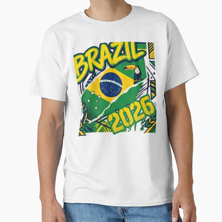 Brazil 2026 Pride - Vibrant Flag and Toucan Soccer Fan Art by digitalbob60