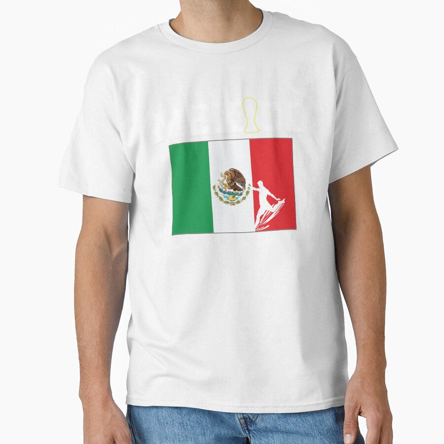 Mexico Soccer Fan with Flag and Player Silhouette by QuiteOrbit