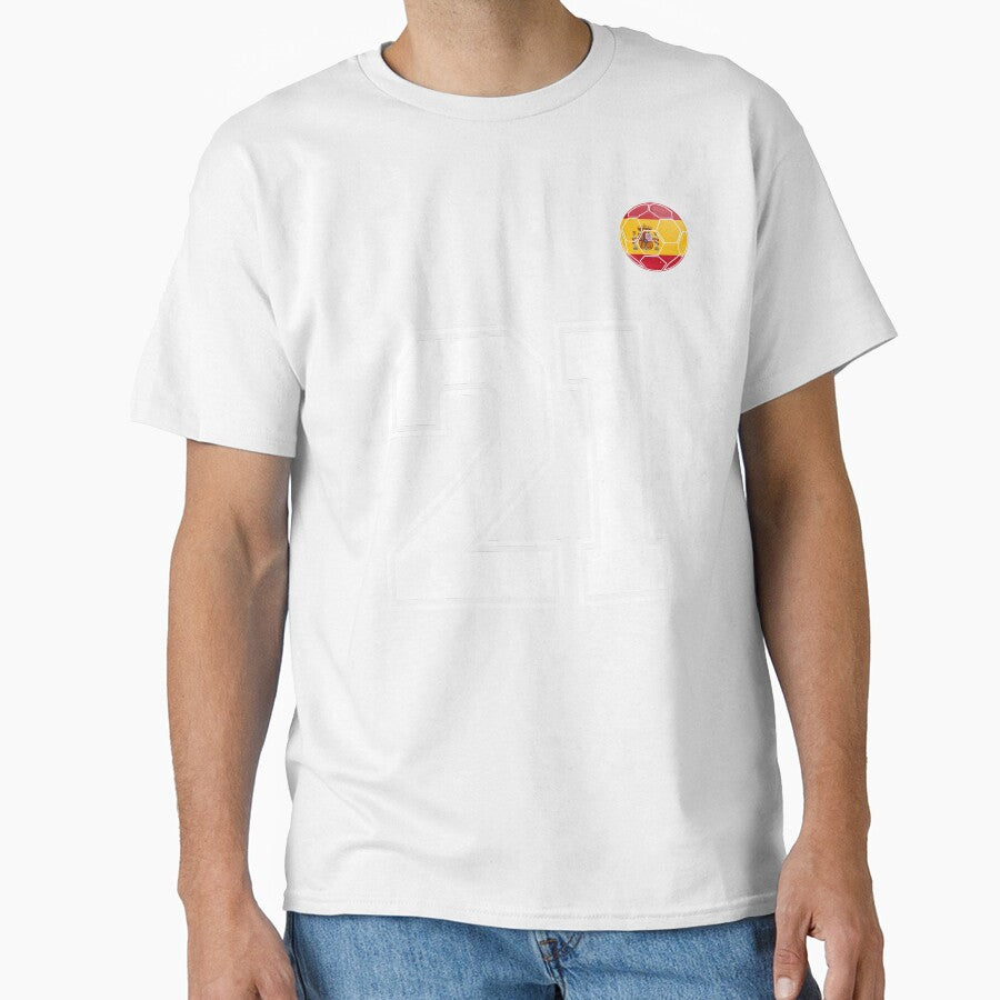 Spain Soccer Number 21 Vintage Sports Fan by KristenosNehk