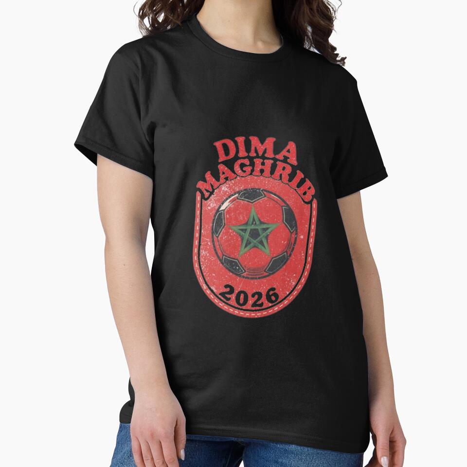 Dima Maghrib 2026 Retro Morocco Football Soccer Badge Sticker Tshirt by BodaZZ