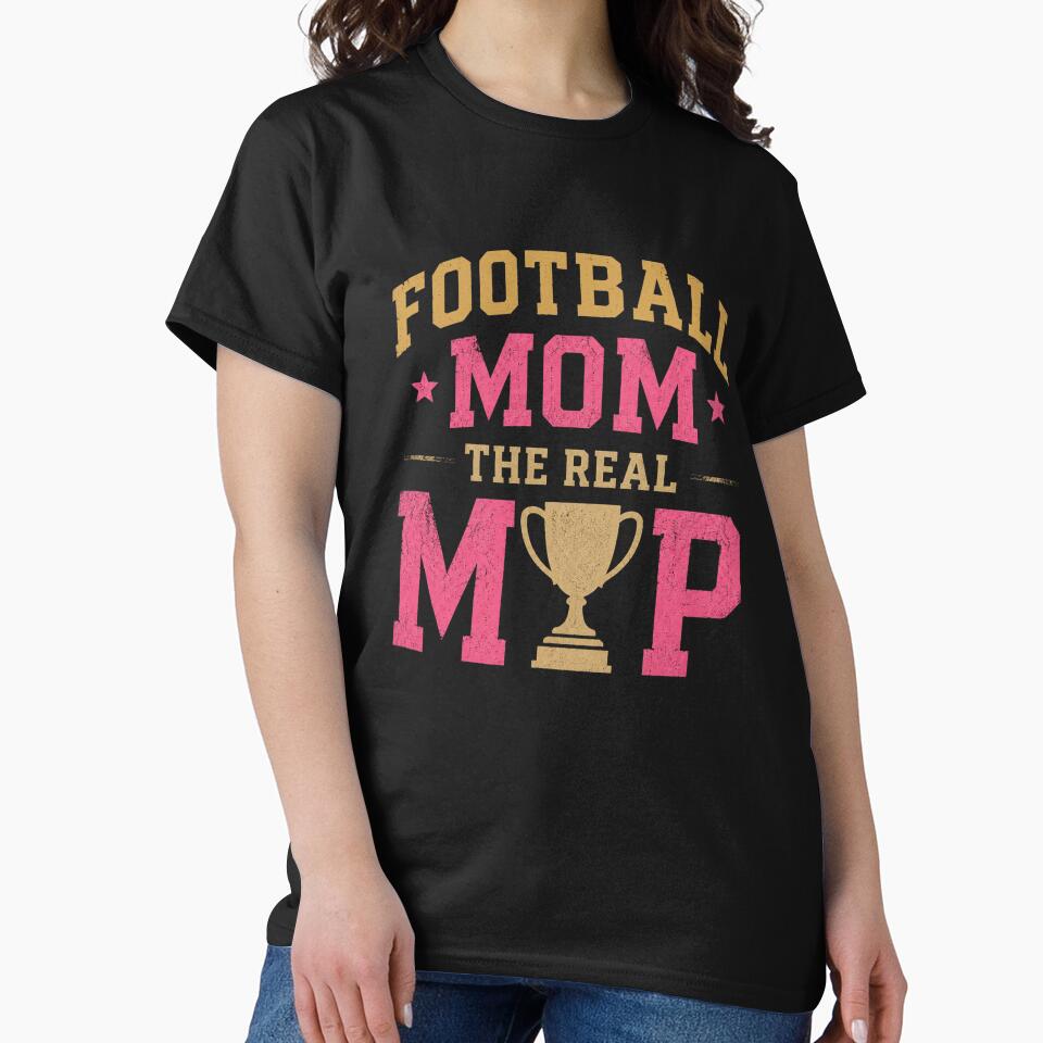 Football Mom The Real MVP Vintage Sports Graphic by PunchDrop