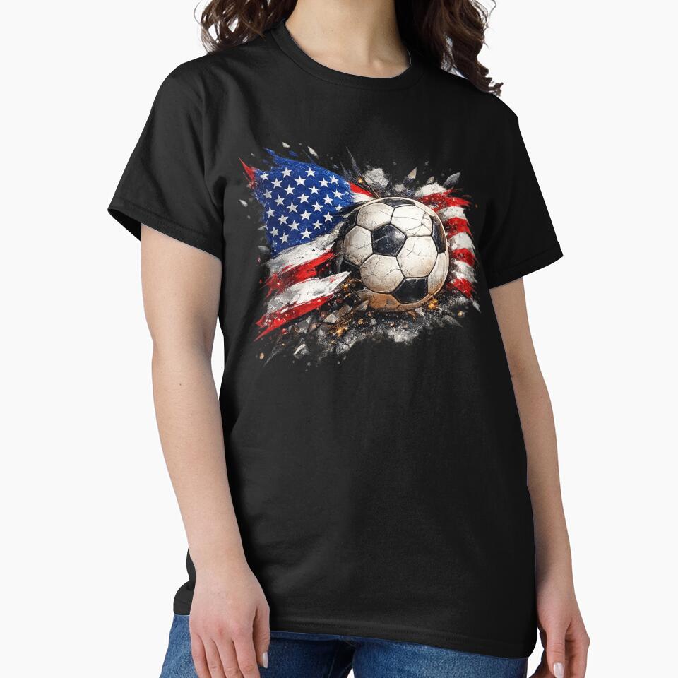 American Flag Soccer Fan Gift by Corvoria