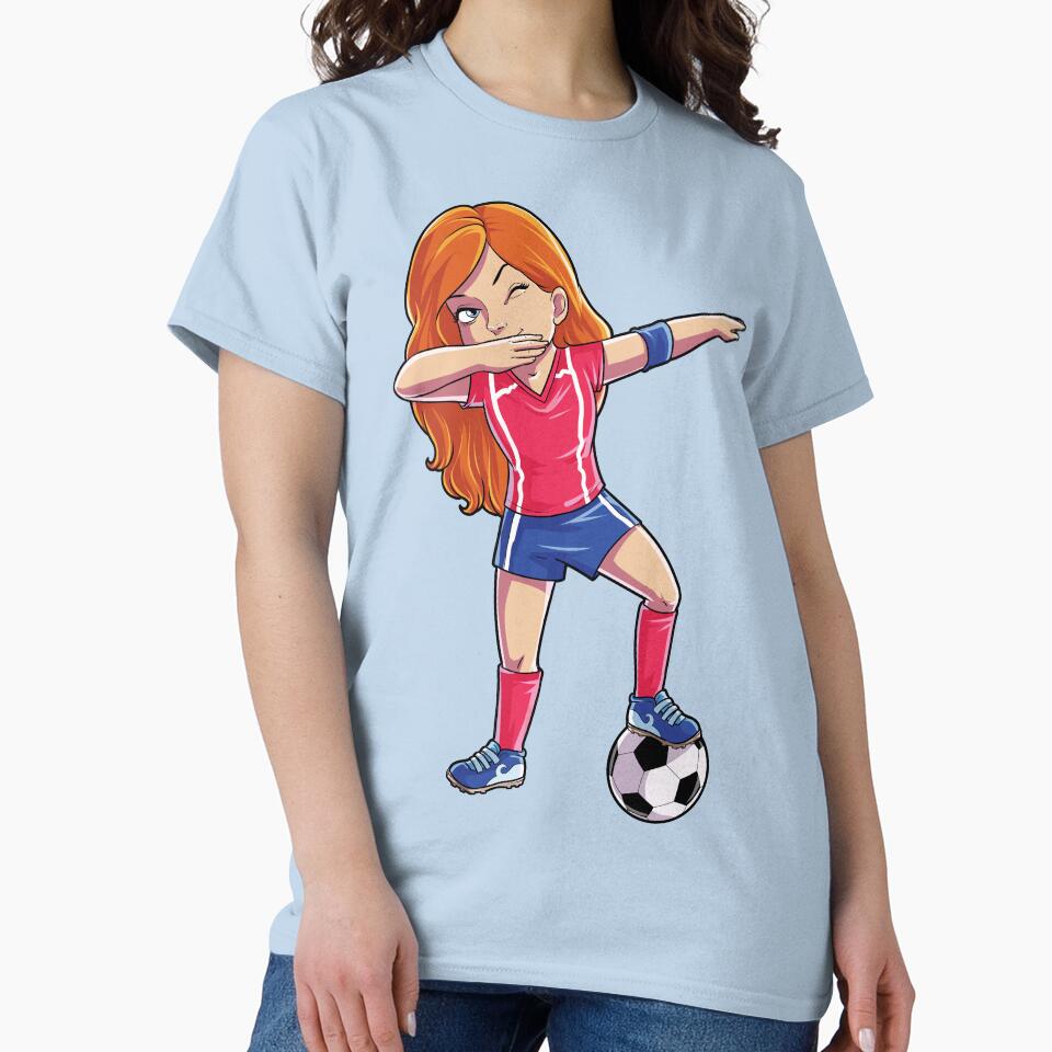 Dabbing Soccer Girl Dab Dance T shirt Funny Football Tee World Cup 2018 by LiqueGifts
