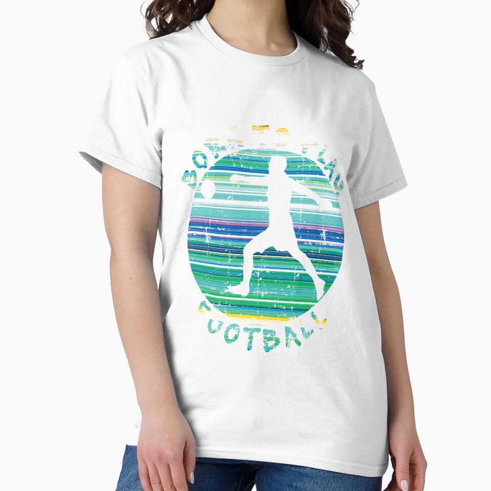 Colorful Retro Born To Play Football Distressed by vineeth