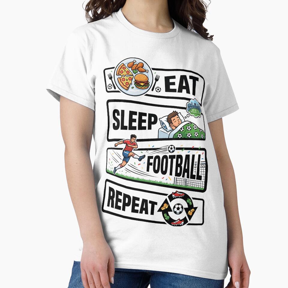 Eat Sleep Football Repeat by MerchViz