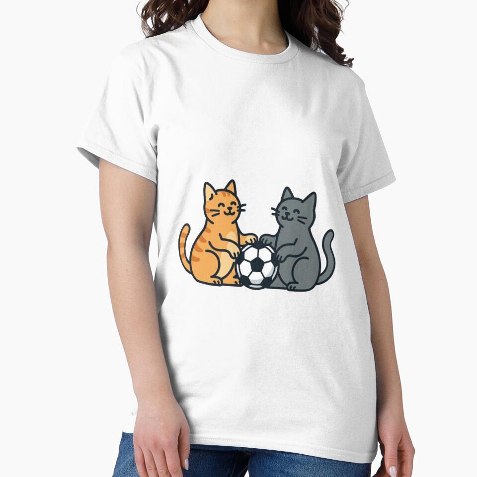 Cute Soccer Cats Cartoon - Funny Cat Football Lovers Design by PrintforDesign