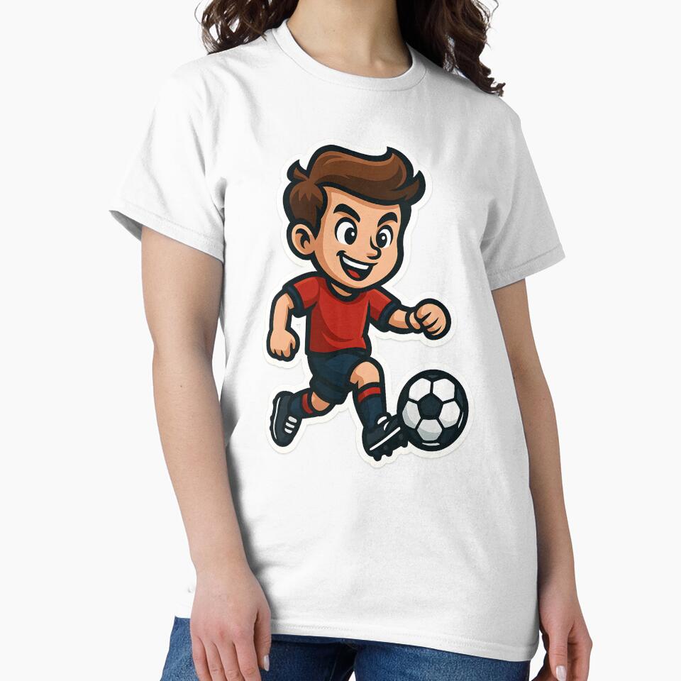 Cartoon Soccer Boy Kicking Ball Illustration by meshhead