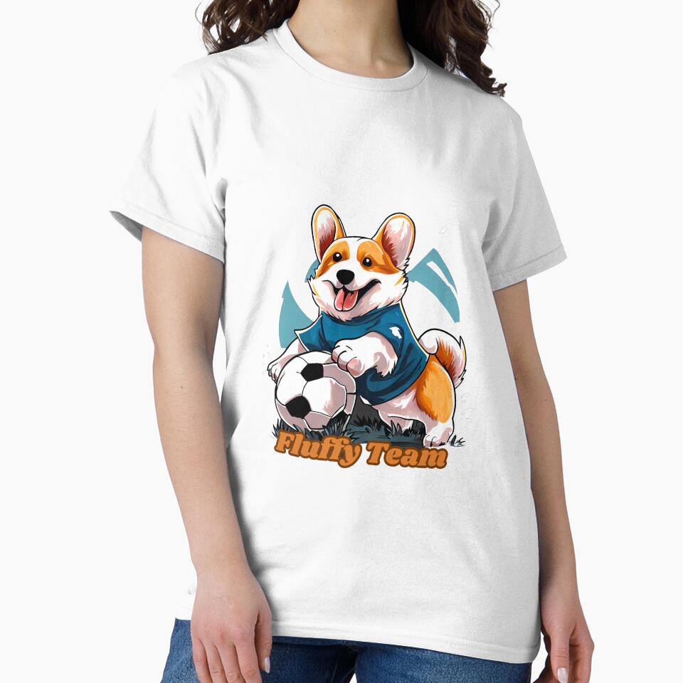 FLUFFY TEAM Corgi and Football for corgi and football lovers by PetShopShirts