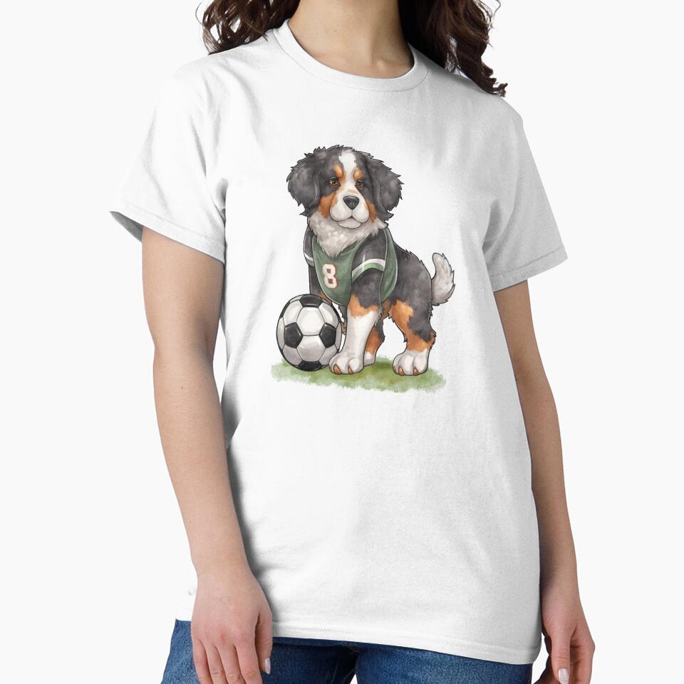Buldog dog Playing Soccer by Playful Strokes pom@pom