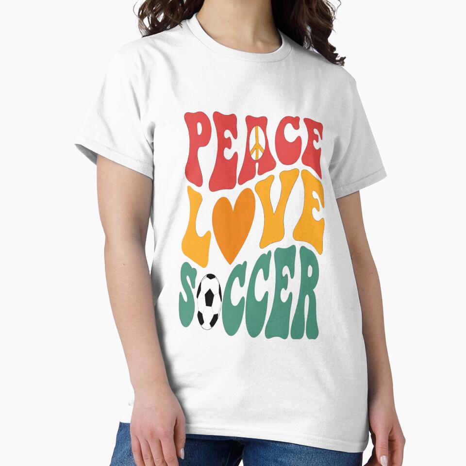 Peace Love Soccer Retro Design by laughingshirts
