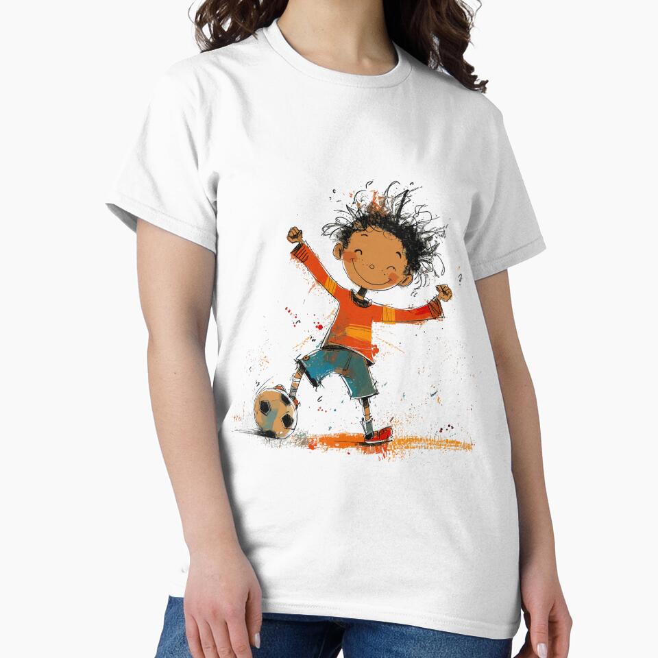 Little Boy Playing Soccer by Liededrom.