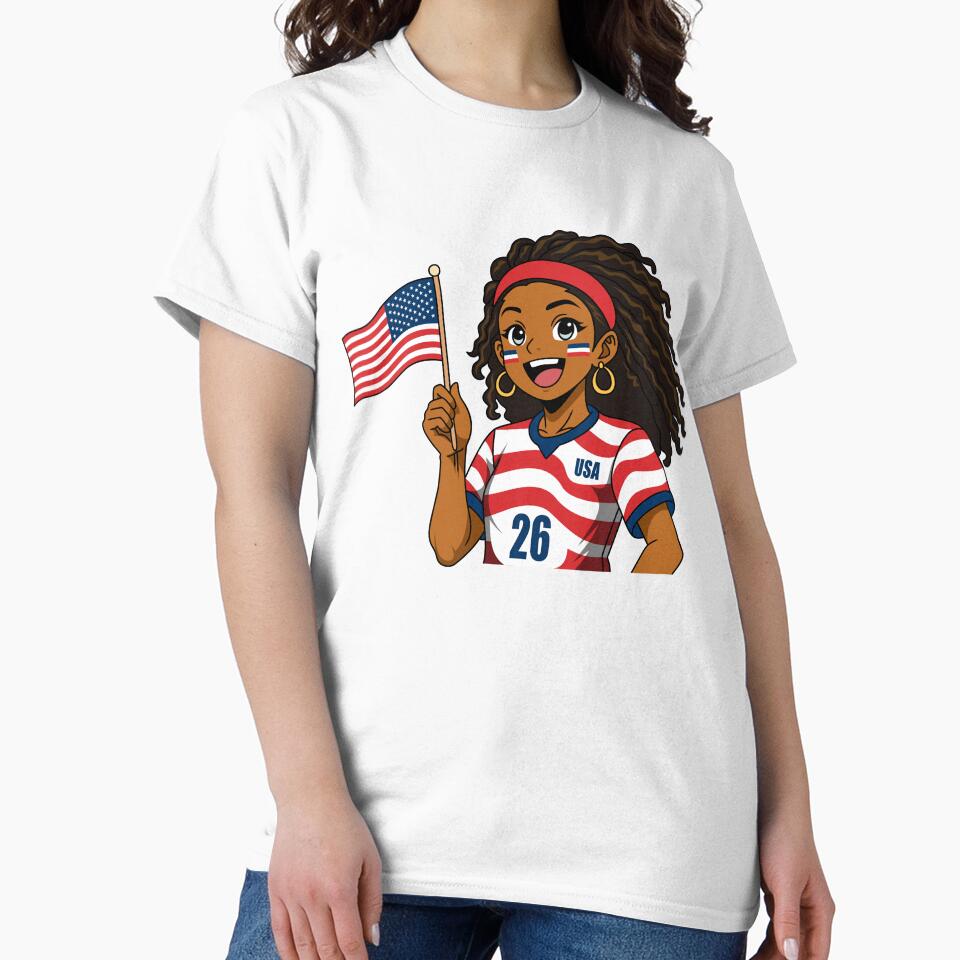 Proud Anime Girl Holding USA Flag by Anne97s