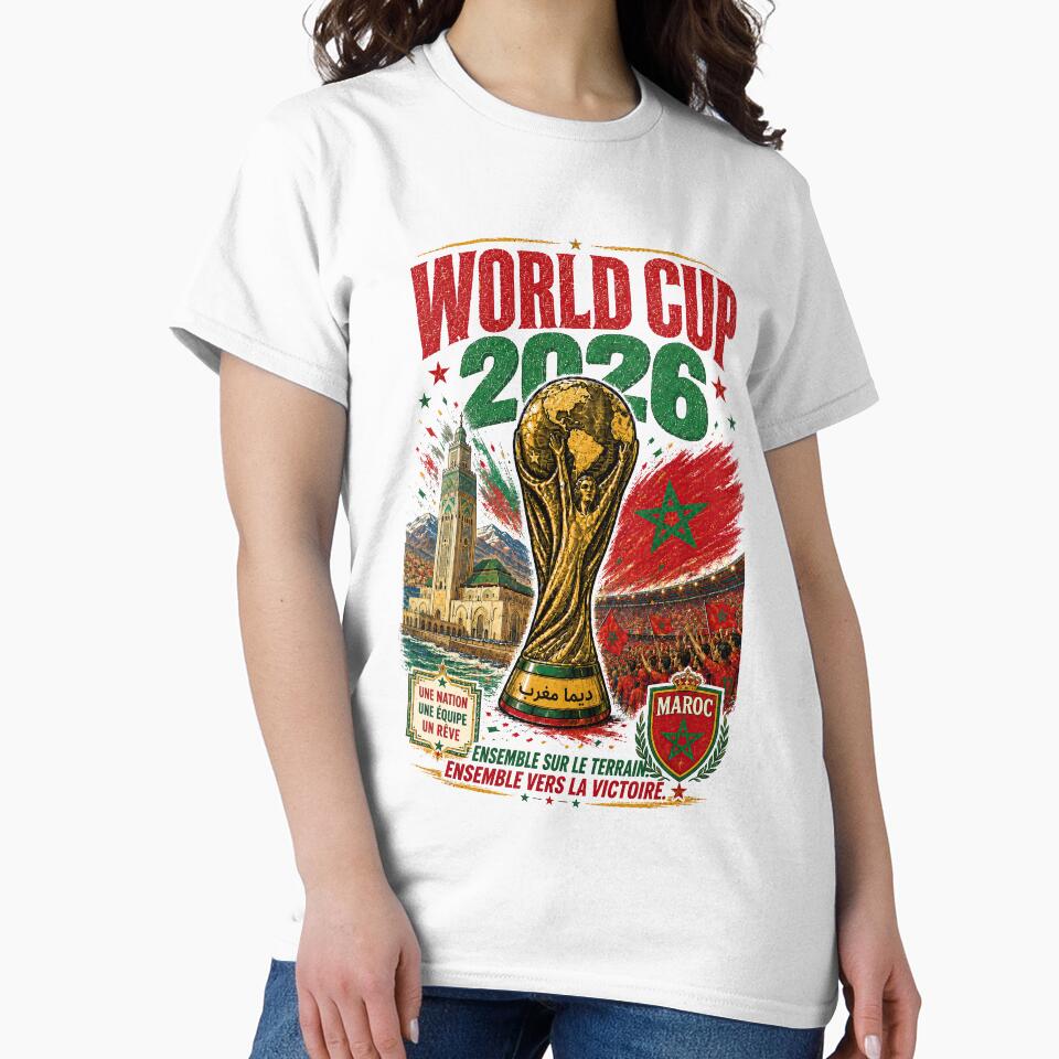 Morocco 2026 Football Trophy Vintage Poster by Arabic Ink Studio
