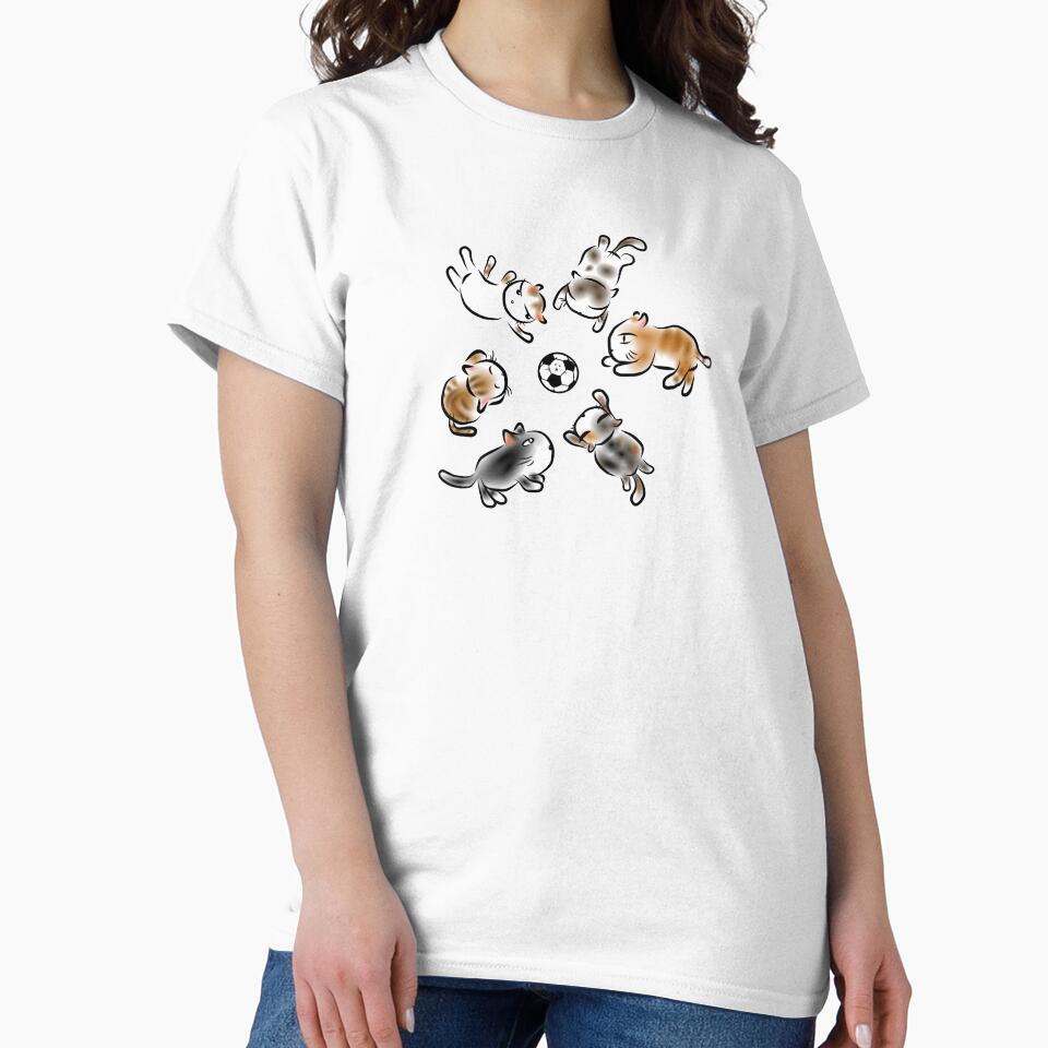 Playful Cats Playing Soccer Ink Art by aimicat