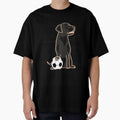 Cute Black Lab Playing Football Cartoon by Nature's Fancy
