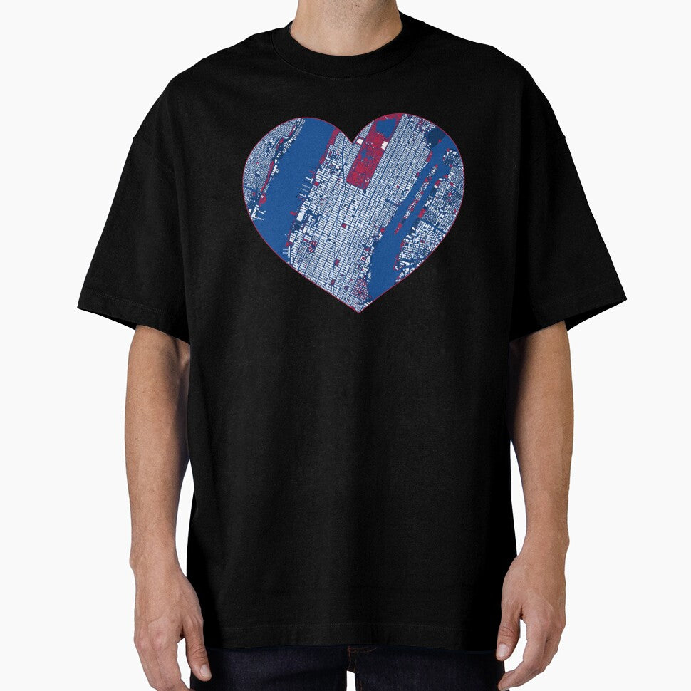 New York Heart Map – American Football Inspired City Art by BottleGnome
