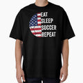 American Flag Ball EAT SLEEP SOCCER REPEAT, Born To Play Soccer Every Weekend and Every Day Like There's No Tomorrow by NADIASHOP86