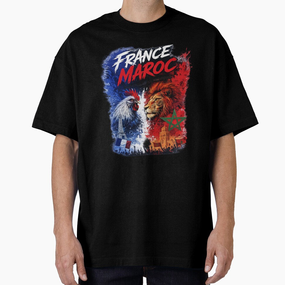 France vs Morocco | French Rooster & Moroccan Lion Football Fan Design by johsef