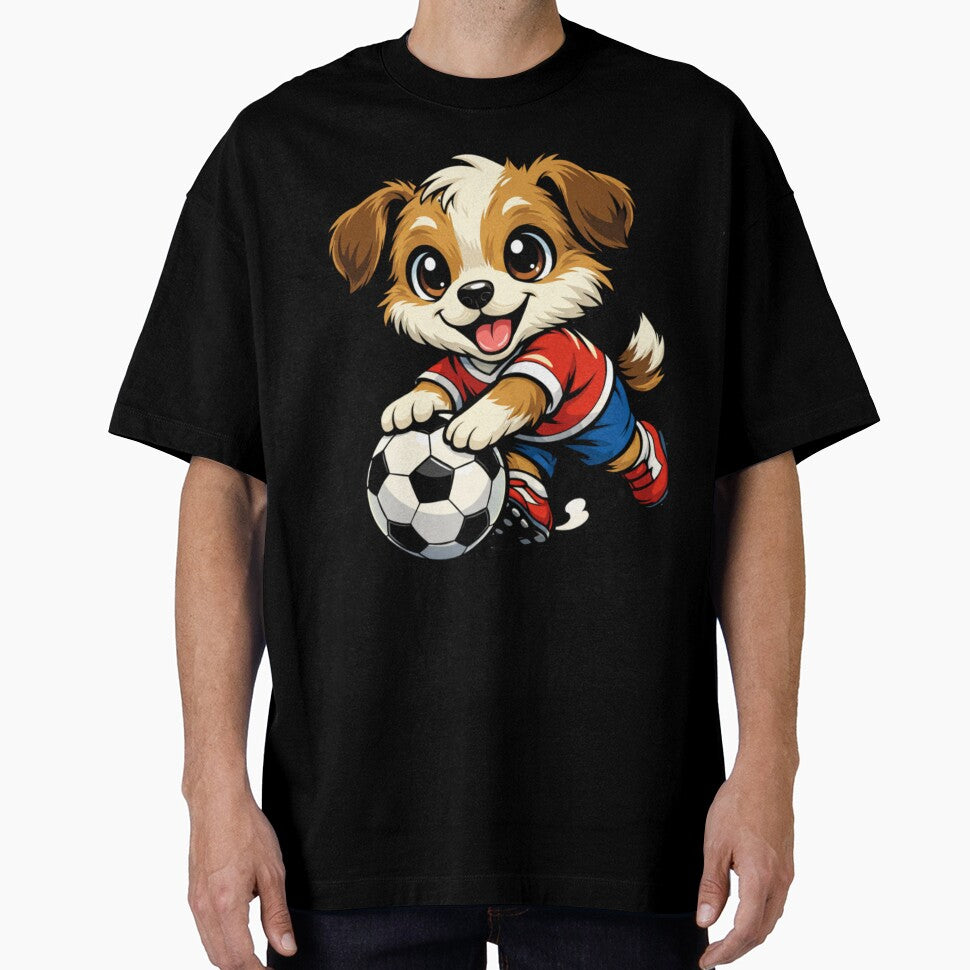 Cute Puppy Soccer Player Cartoon Dog by Tsugraf Designs
