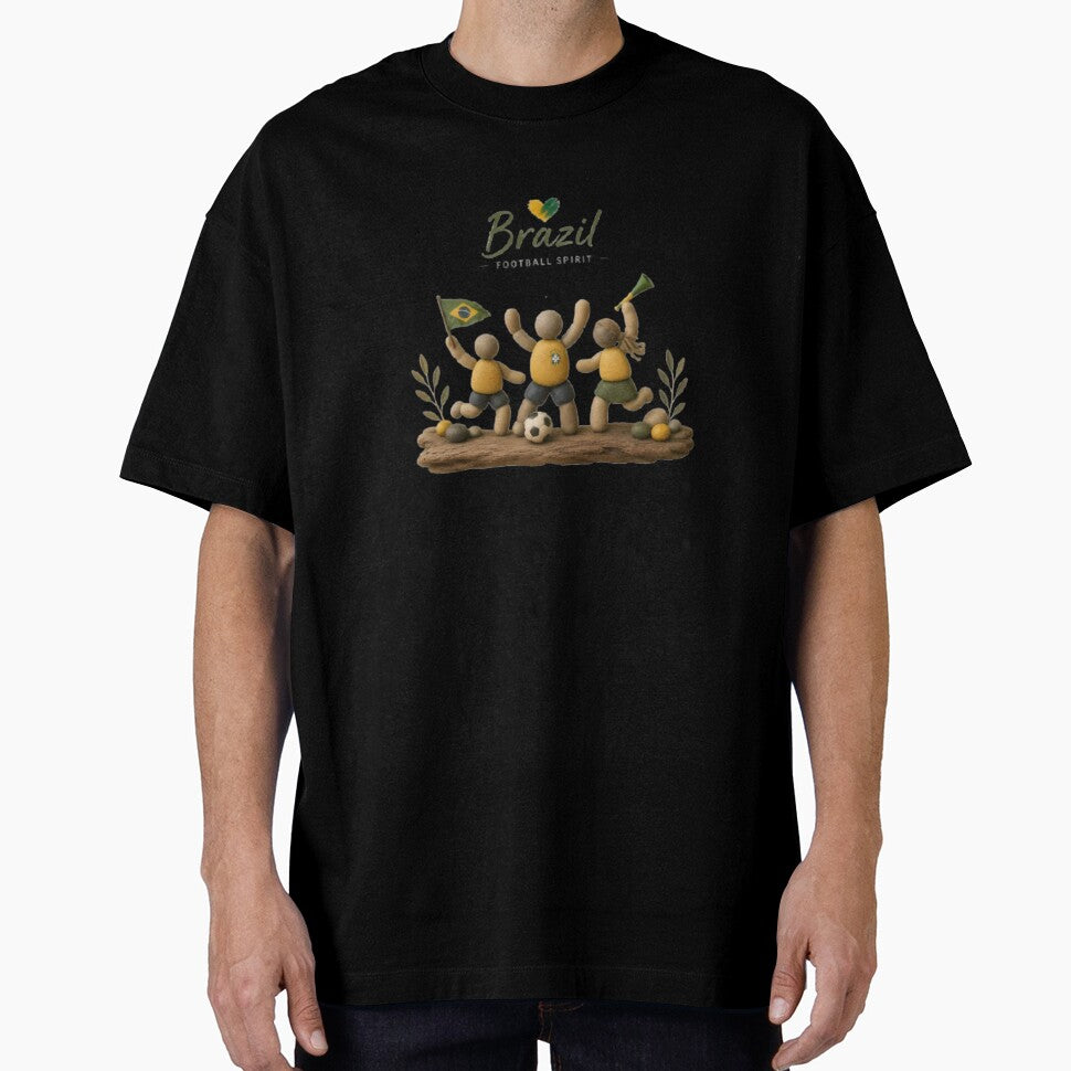 Brazil Football Spirit Pebble Art Shirt | Brazil Soccer Fan Gift | Brazilian Football Passion Tee | World Cup Inspired Sports Design by PebbleMood