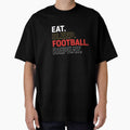 Eat Sleep Football Repeat — Football Lifestyle T-Shirt by The96Minutes